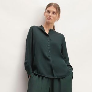 Everlane The Hammered Satin Popover Shirt NWT